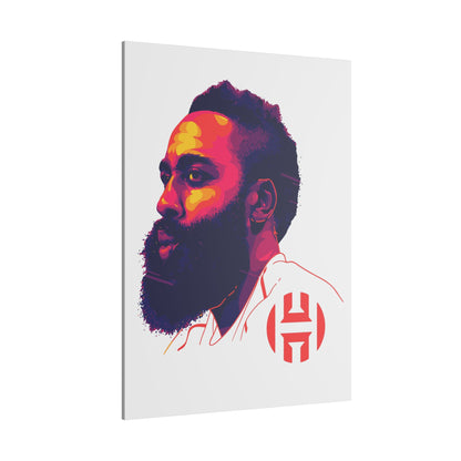 Stretched Matte Canvas Art - Vibrant Portrait of James Harden - CreativeRino