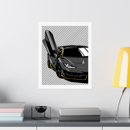 Lamborghini Sports Car Matte Vertical Poster - Modern Wall Art for Car Enthusiasts - CreativeRino