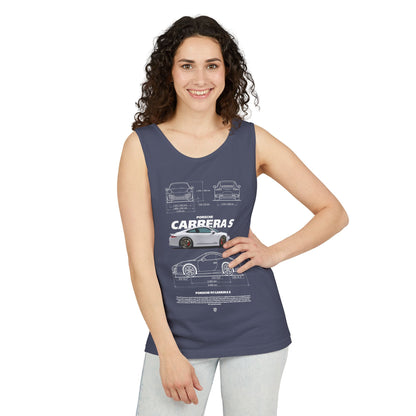Porsche 911 Carrera S Graphic Tank Top for Car Enthusiasts - CreativeRino