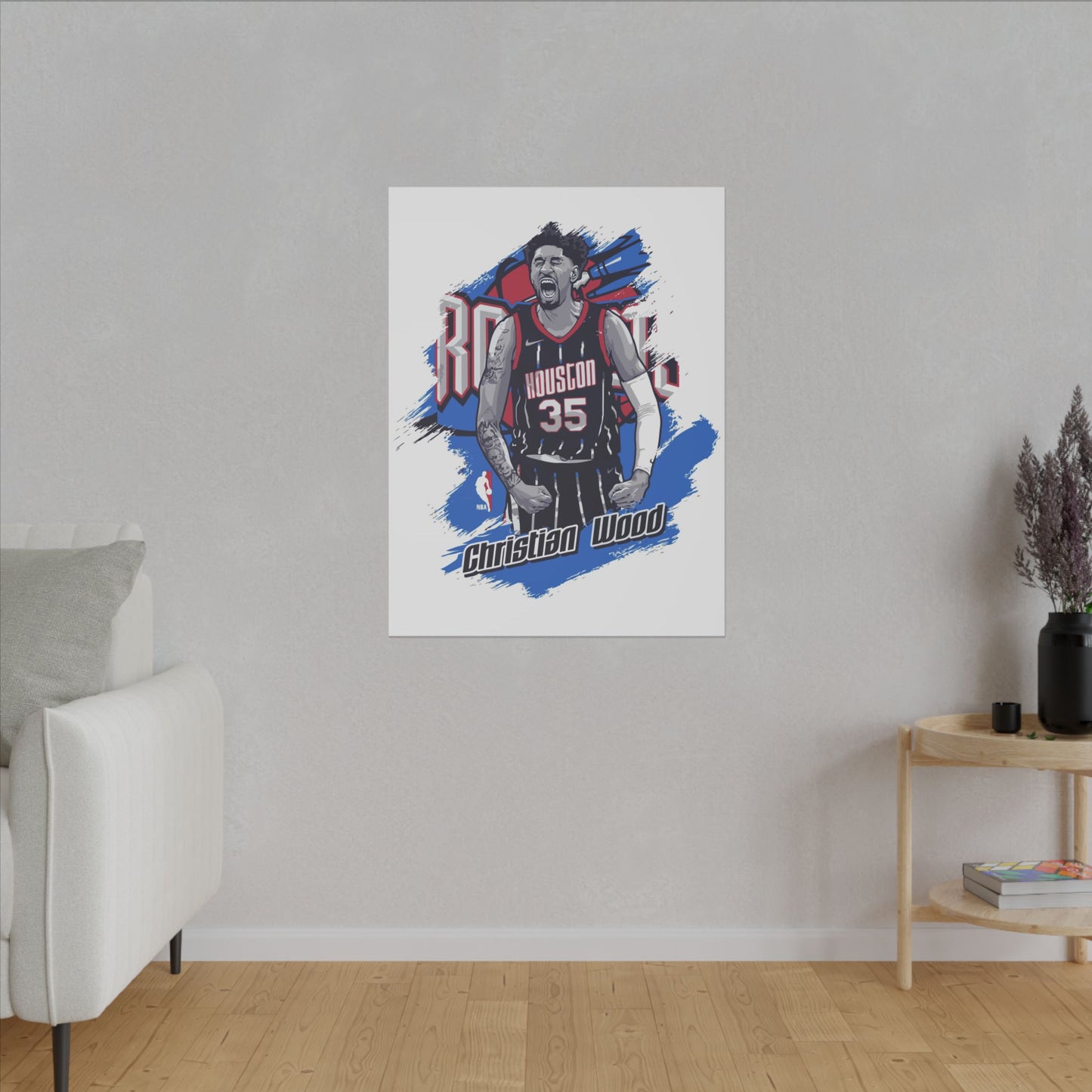 Christian Wood NBA Wall Art Canvas Print - Houston Rockets Decor - CreativeRino