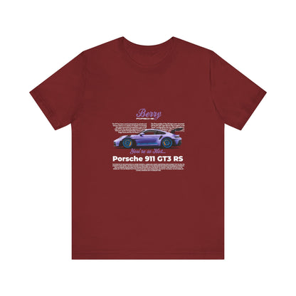Porsche 911 GT3 RS Berry Car Tee for Automotive Enthusiasts - CreativeRino