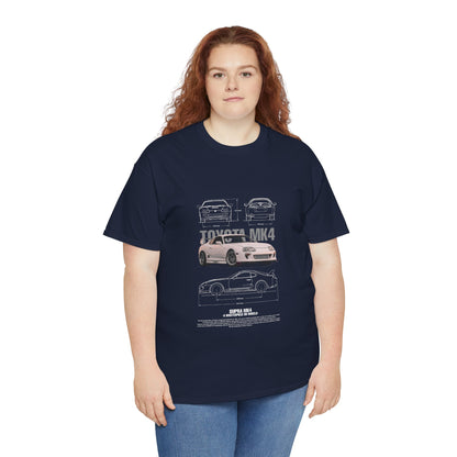 Toyota MK4 Supra Unisex Heavy Cotton Tee - Car Enthusiast Graphic T-shirt - CreativeRino