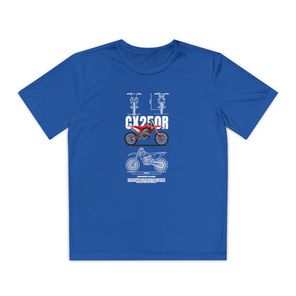 CX 250R Youth Motorcycle Competitor Tee - Stylish Graphic T-shirt for Young Riders - CreativeRino