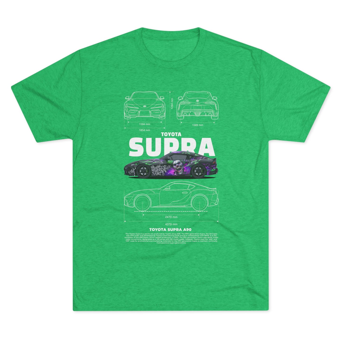 Toyota Supra A90 Tri-Blend Crew Tee - Car Lovers' Apparel - CreativeRino