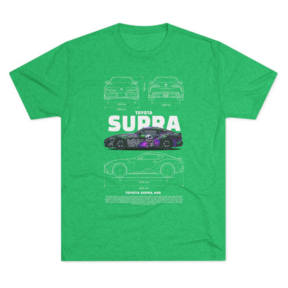 Toyota Supra A90 Tri-Blend Crew Tee - Car Lovers' Apparel - CreativeRino