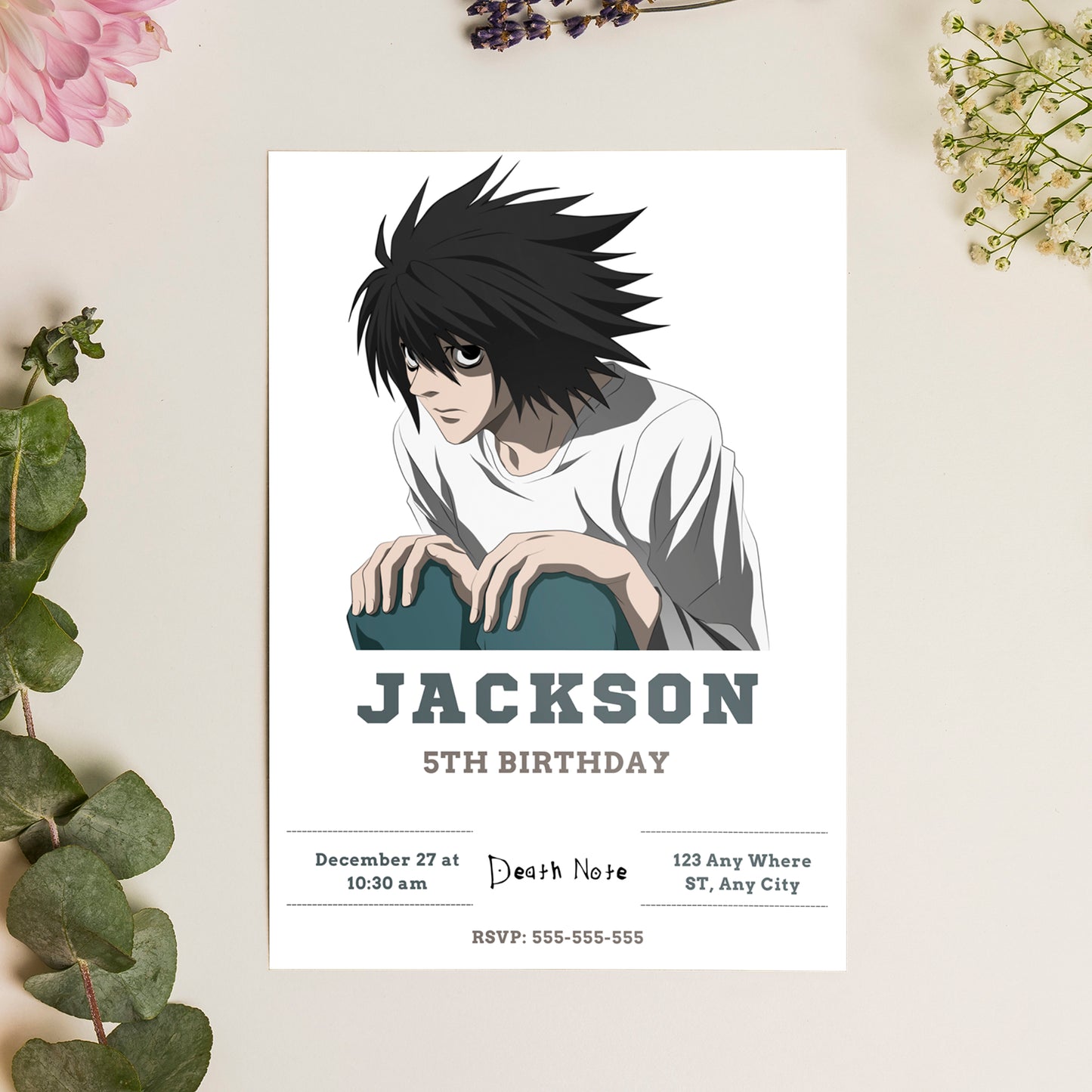 Death Note Birthday Invitation Template - CreativeRino