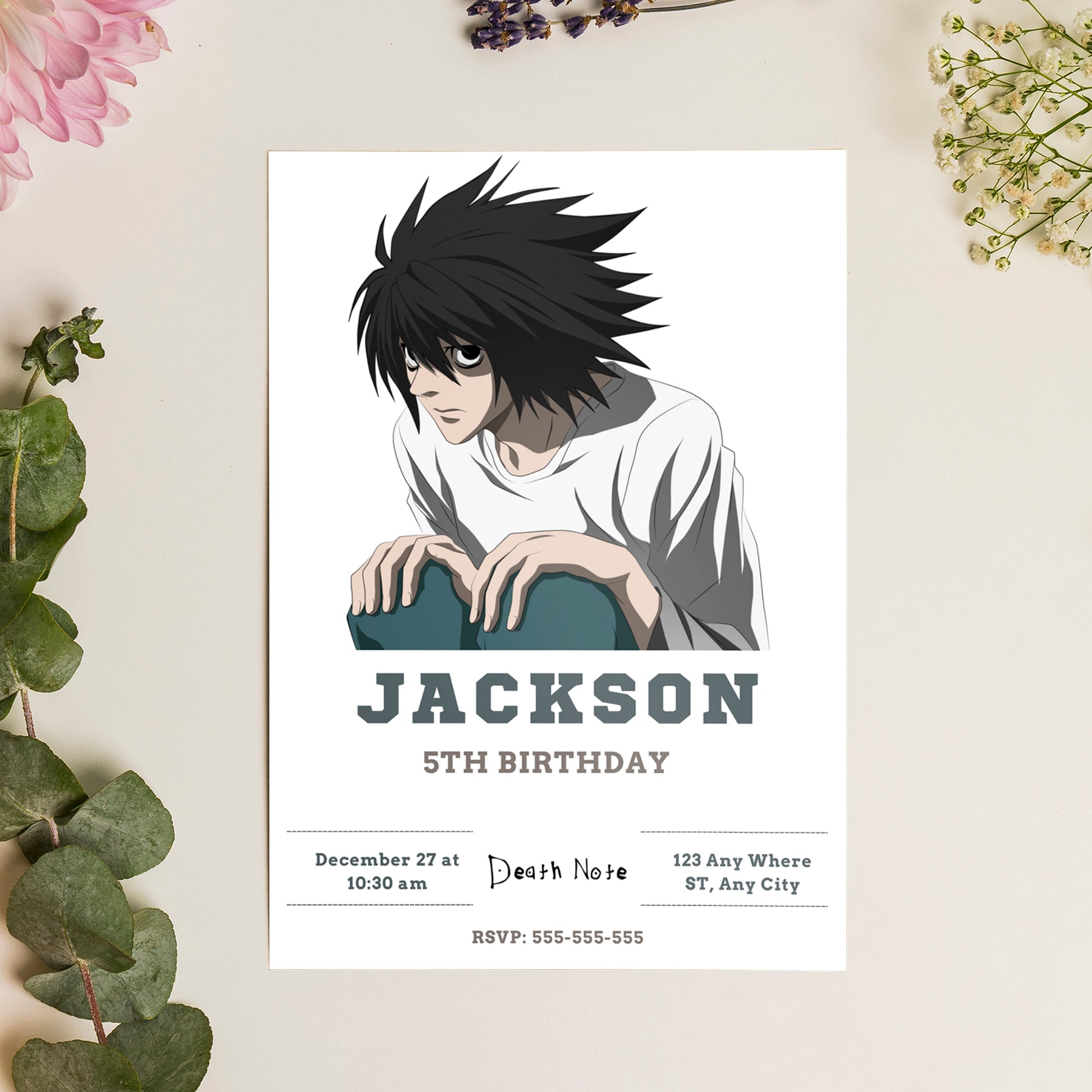 Death Note Birthday Invitation Template - CreativeRino