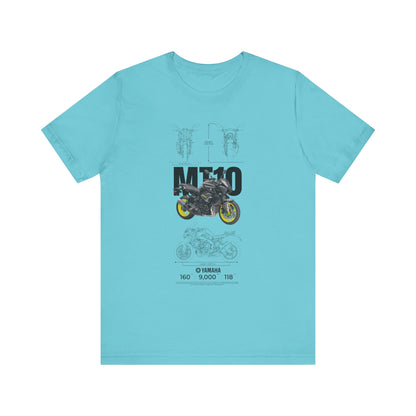 Yamaha MT 10 Motorcycle Tee - Unisex Jersey Short Sleeve T-shirt for Riders - CreativeRino