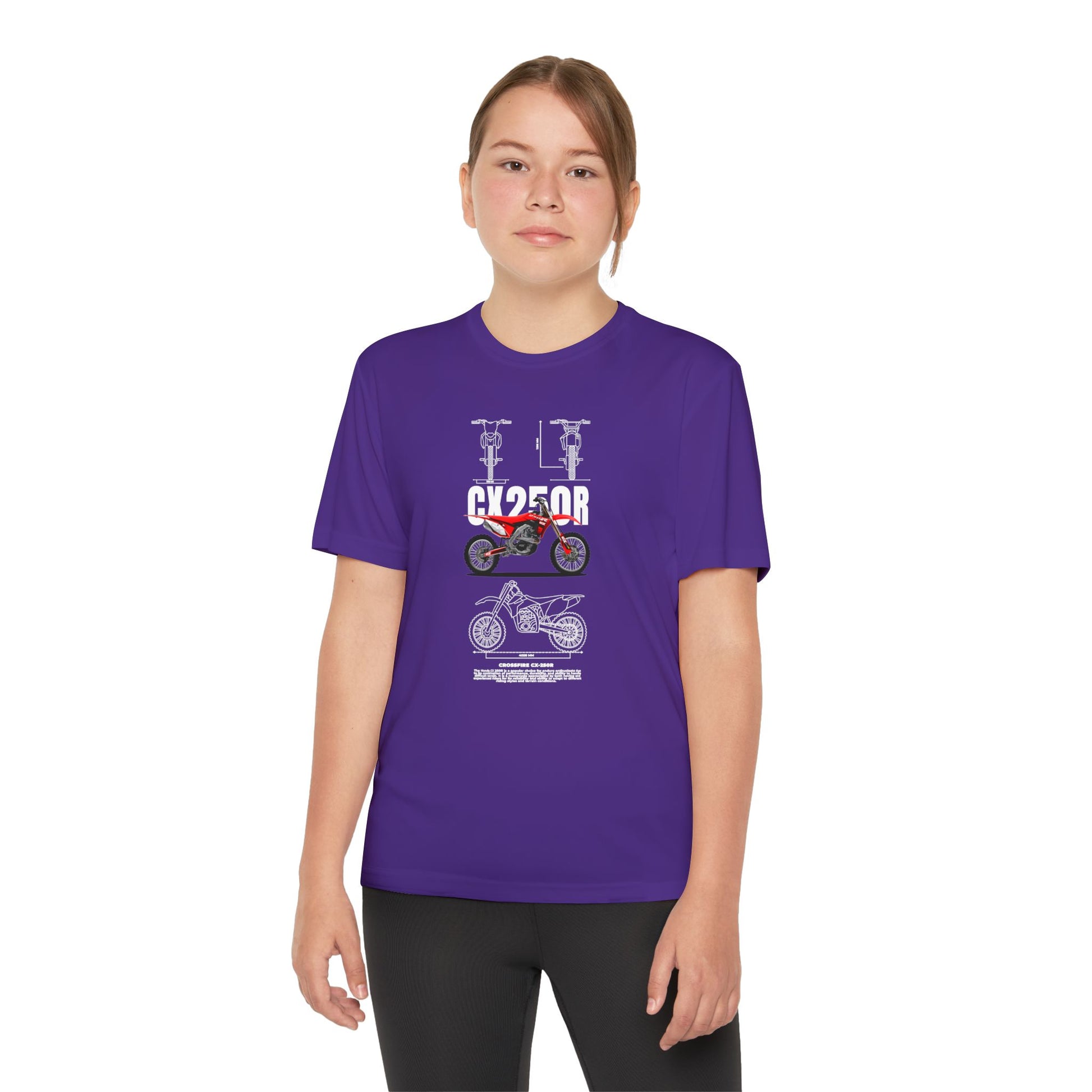 CX 250R Youth Motorcycle Competitor Tee - Stylish Graphic T-shirt for Young Riders - CreativeRino