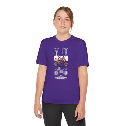 CX 250R Youth Motorcycle Competitor Tee - Stylish Graphic T-shirt for Young Riders - CreativeRino