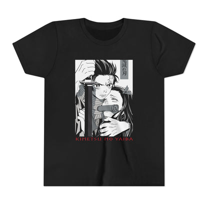 Anime-Inspired Youth Short Sleeve Tee - Kimetsu No Yaiba Demon Slayer T-shirt Design - CreativeRino