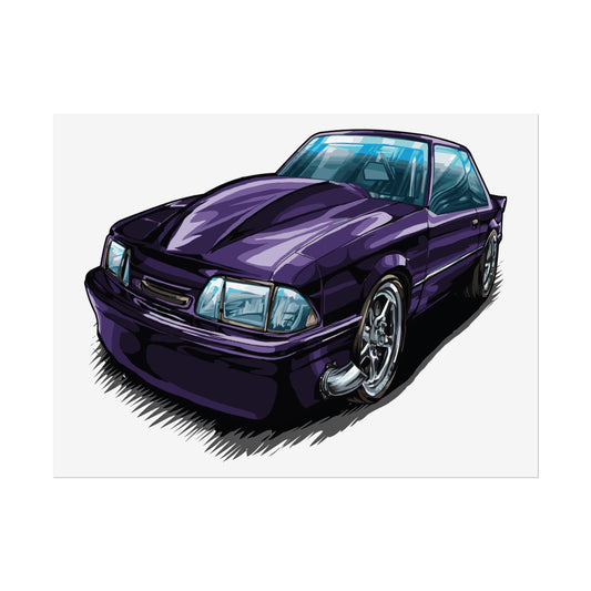 Vintage Car Rolled Poster - Classic Purple Muscle Car Art - CreativeRino