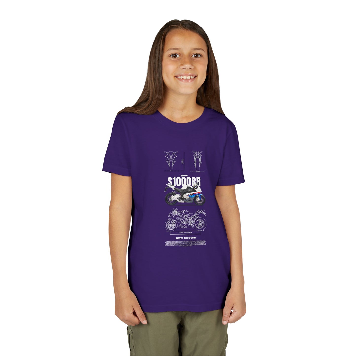 BMW S1000RR Youth Short Sleeve Tee - Cool Motorcycle Graphic T-Shirt - CreativeRino