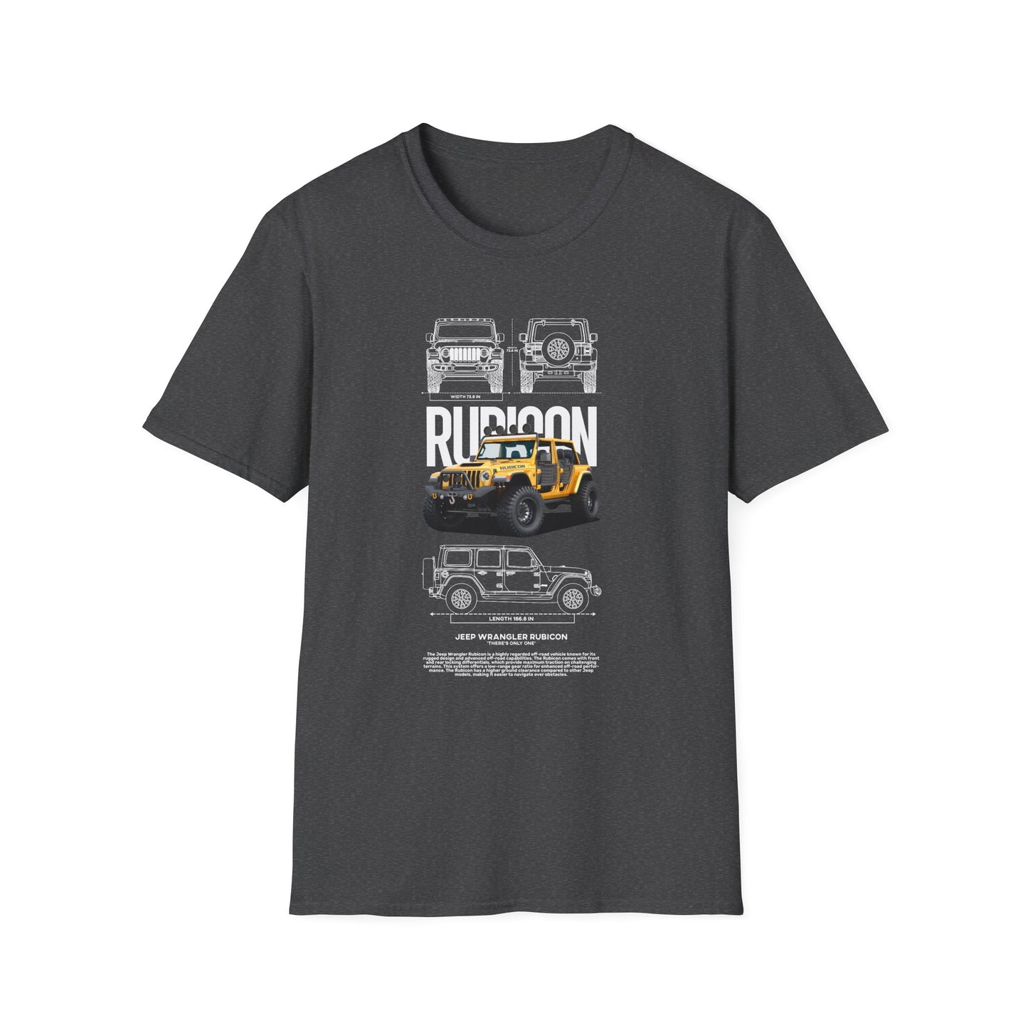 Rubicon Awaits Unisex Softstyle T-Shirt - Off-Road Vehicle Design - CreativeRino
