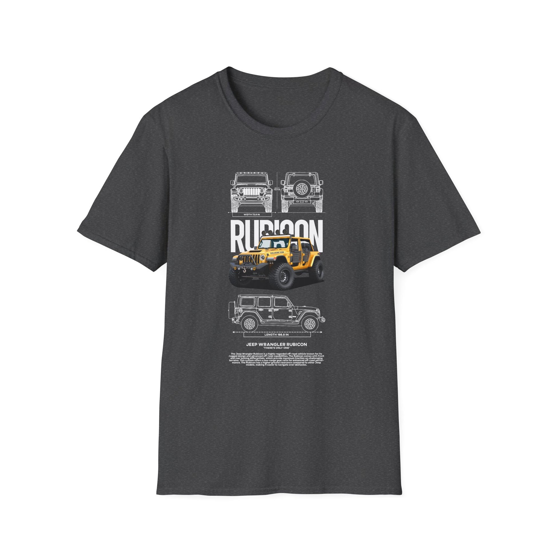Rubicon Awaits Unisex Softstyle T-Shirt - Off-Road Vehicle Design - CreativeRino