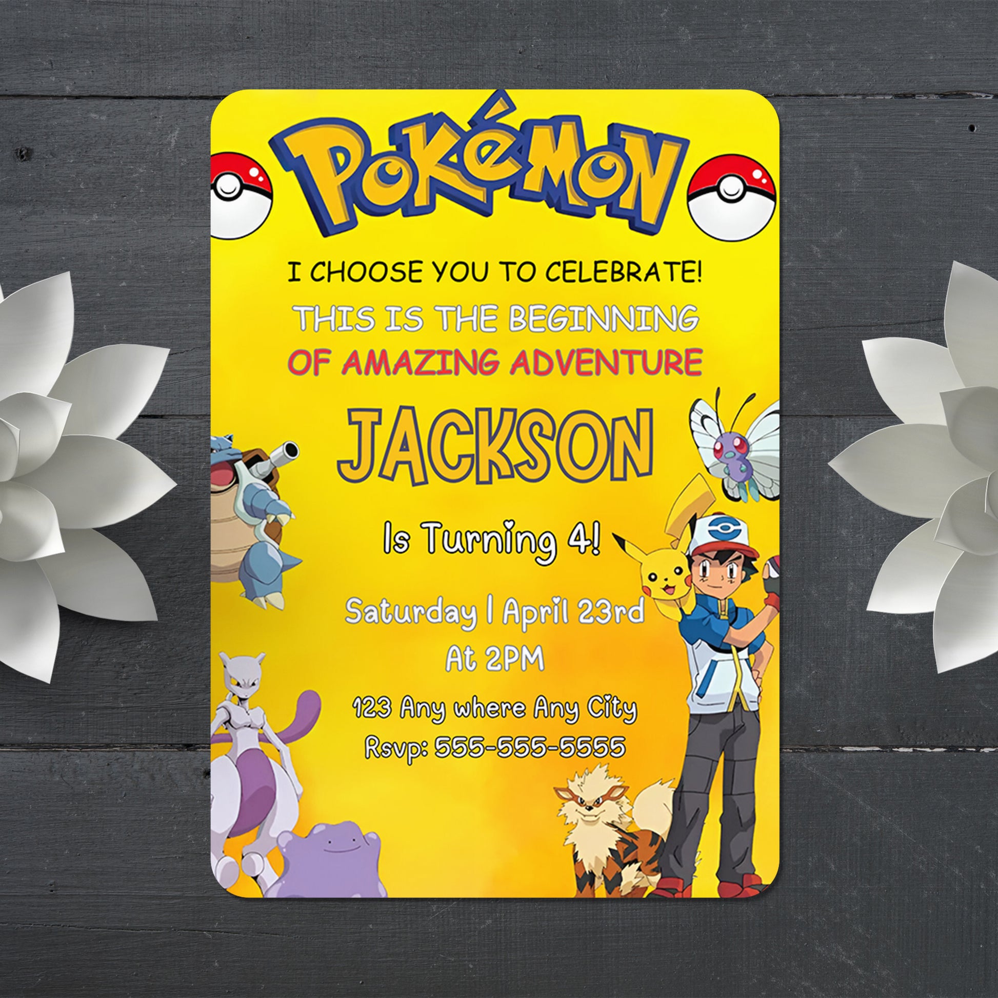 Pokemon Birthday Invitation Template - CreativeRino