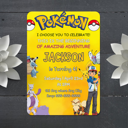 Pokemon Birthday Invitation Template - CreativeRino