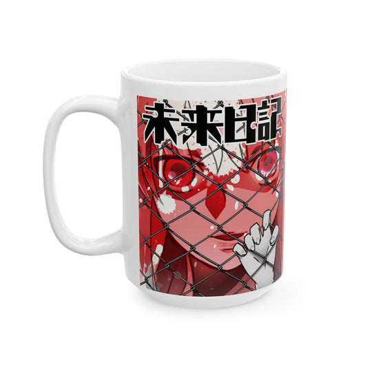 Anime Art Ceramic Mug with Yuno Design - CreativeRino