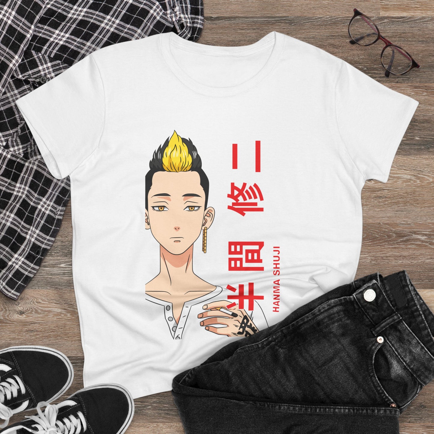 Anime-Inspired Women's Midweight Cotton Tee - Tokyo Revengers T-shirt Design - CreativeRino