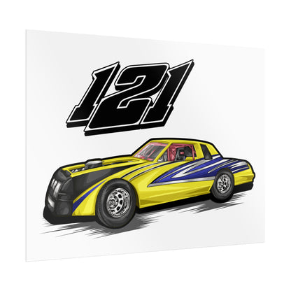 Racing Car Artwork Poster - Vibrant 121 Design for Auto Enthusiasts - CreativeRino