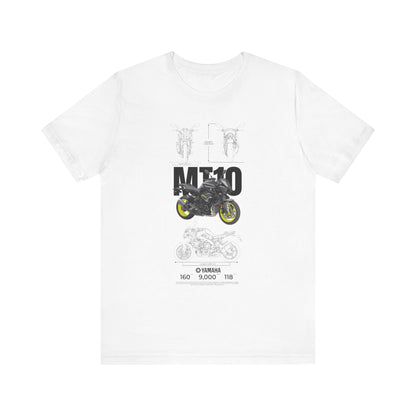 Yamaha MT 10 Motorcycle Tee - Unisex Jersey Short Sleeve T-shirt for Riders - CreativeRino