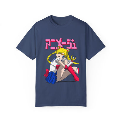 Sailor Moon Unisex Garment-Dyed T-shirt - Retro Anime Tee - CreativeRino