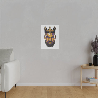 LeBron James Crowned Canvas Wall Art - Statement Piece for Basketball Fans - CreativeRino