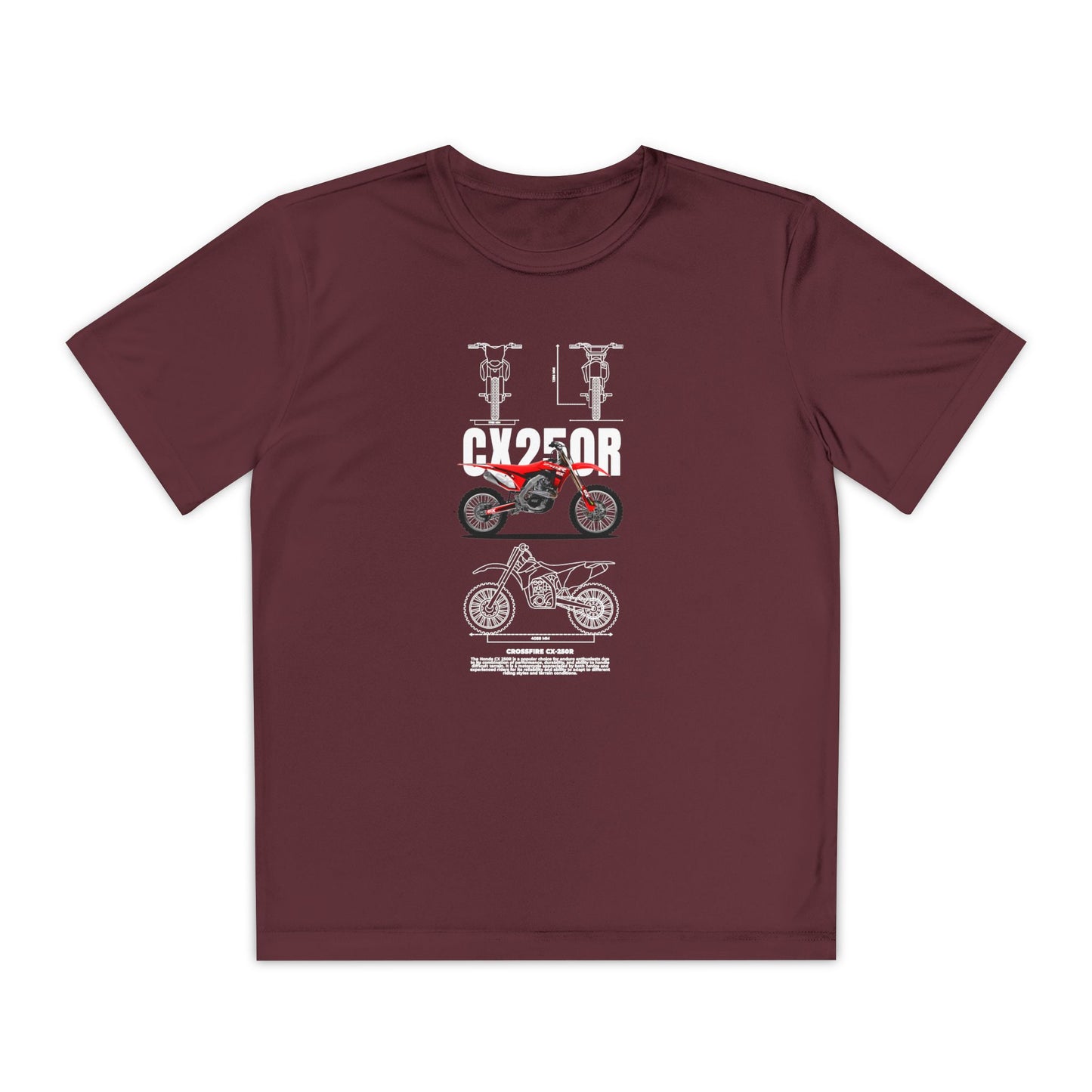 CX 250R Youth Motorcycle Competitor Tee - Stylish Graphic T-shirt for Young Riders - CreativeRino