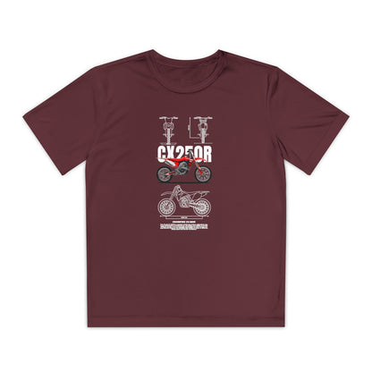 CX 250R Youth Motorcycle Competitor Tee - Stylish Graphic T-shirt for Young Riders - CreativeRino