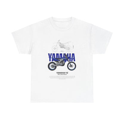 Yamaha YZ Motorcycle Unisex Heavy Cotton Tee - Perfect T-shirt for Bikers and Motorcycle Enthusiasts - CreativeRino