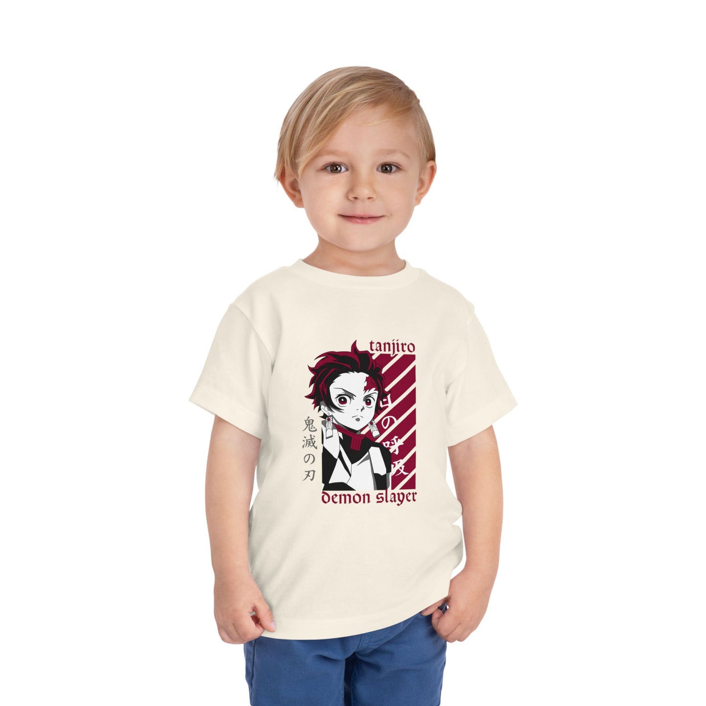 Toddler Demon Slayer Tee - Tanjiro Short Sleeve Anime T-shirt for Kids - CreativeRino
