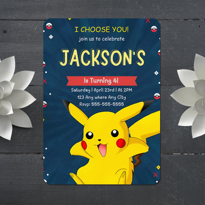 Pokemon Birthday Invitation Template - CreativeRino