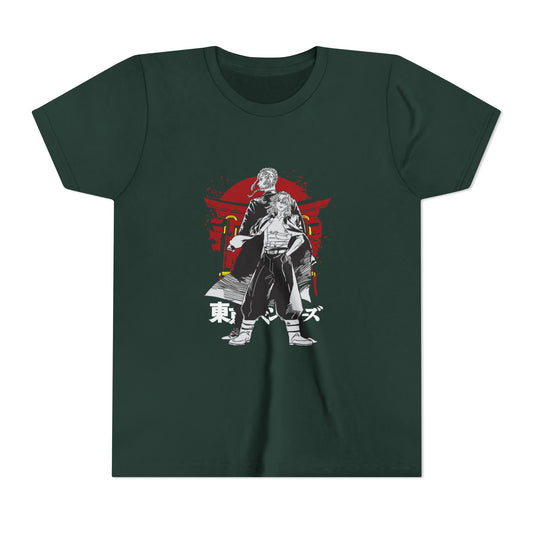 Tokyo Revengers Youth Short Sleeve Tee - Samurai Graphic T-shirt for Anime Fans - CreativeRino