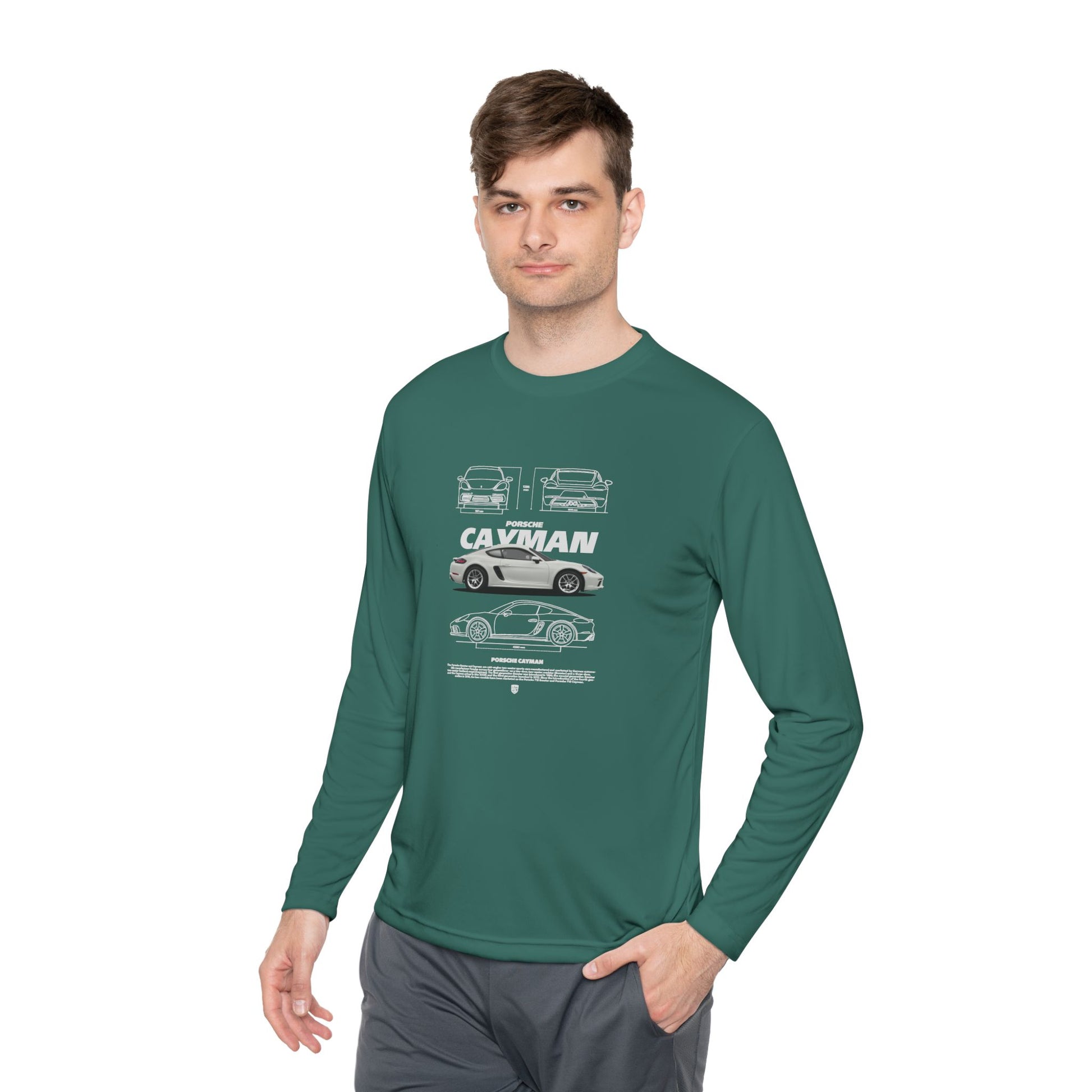 Porsche Cayman Unisex Lightweight Long Sleeve Tee - Car Graphic T-shirt - CreativeRino