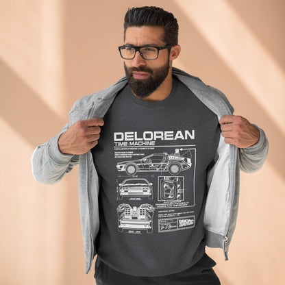 Delorean Time Machine Unisex Crewneck Sweatshirt - Retro Movie Apparel - CreativeRino