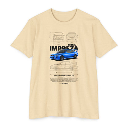 Subaru Impreza WRX STI Graphic Tee - Unisex CVC Jersey T-Shirt for Car Lovers - CreativeRino