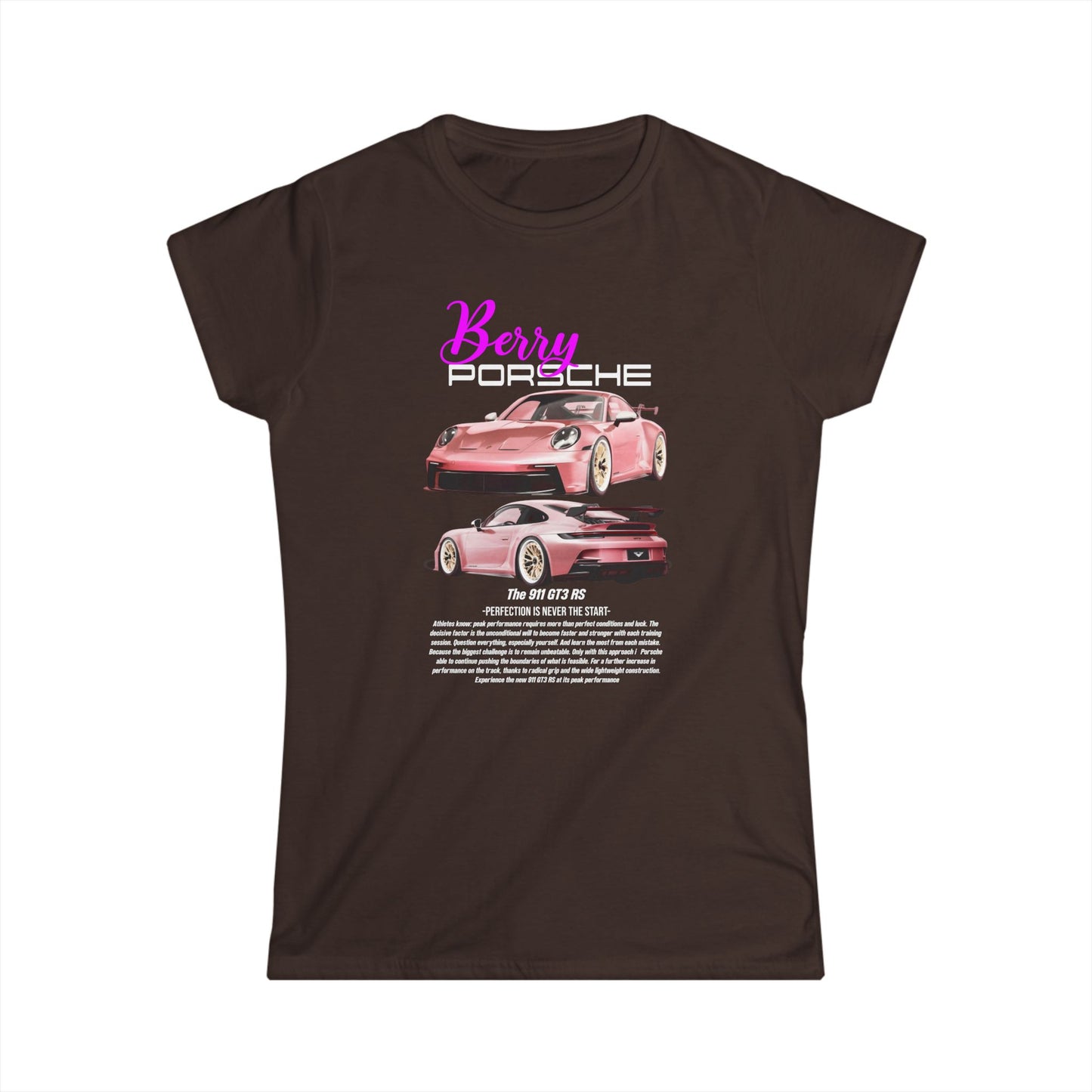 Berry Porsche Women's Softstyle Tee - Car Enthusiast Graphical T-shirt - CreativeRino