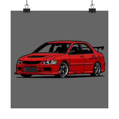 Stylish Car Matte Square Poster of a Red Sports Car - Perfect Poster for Car Enthusiasts & Decor - CreativeRino