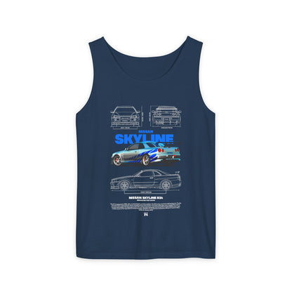 Nissan Skyline Graphic Tank Top - Fast 2 Furious Car Enthusiast Apparel - CreativeRino