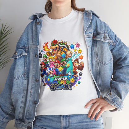Gaming Characters Graphic Tee — "Mario Galaxy" Colorful Arcade Crew T-Shirt Printify