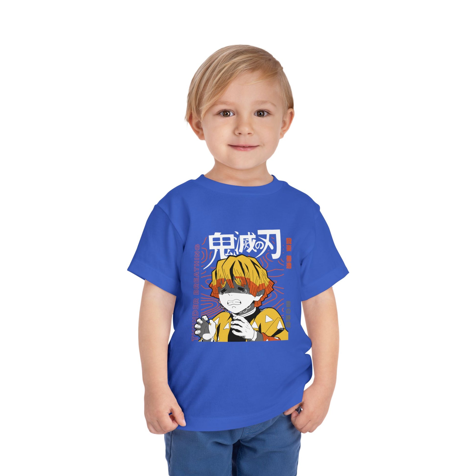 Demon Slayer Toddler Short Sleeve Tee - Anime-Inspired Design with Yonder Breathing - CreativeRino