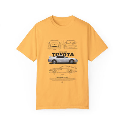 Toyota Supra Garment-Dyed Unisex T-Shirt - Classic Car Graphic T-shirt - CreativeRino
