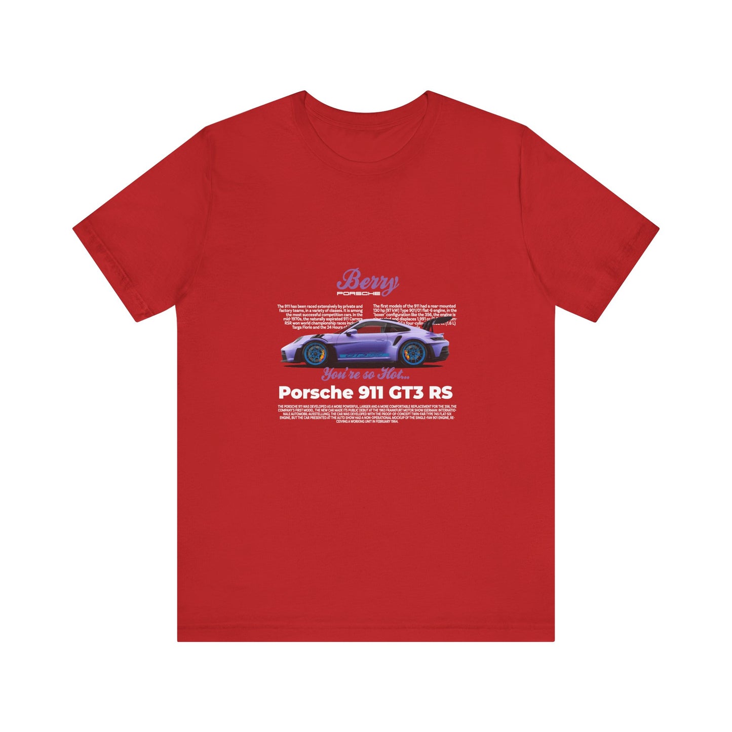 Porsche 911 GT3 RS Berry Car Tee for Automotive Enthusiasts - CreativeRino