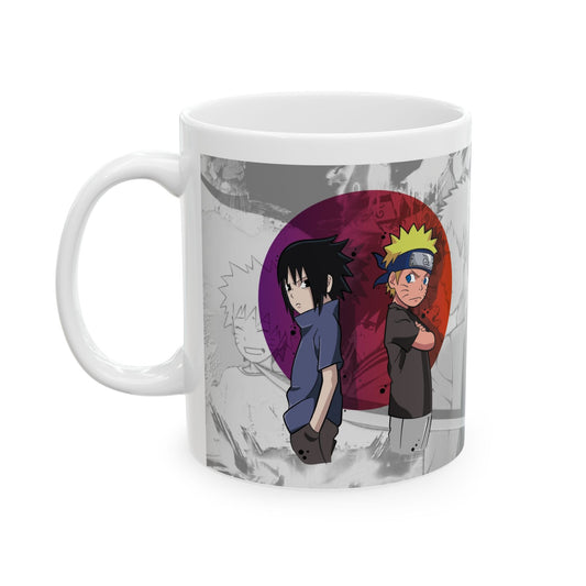 Anime-Inspired Ceramic Mug - Naruto & Sasuke Design - CreativeRino