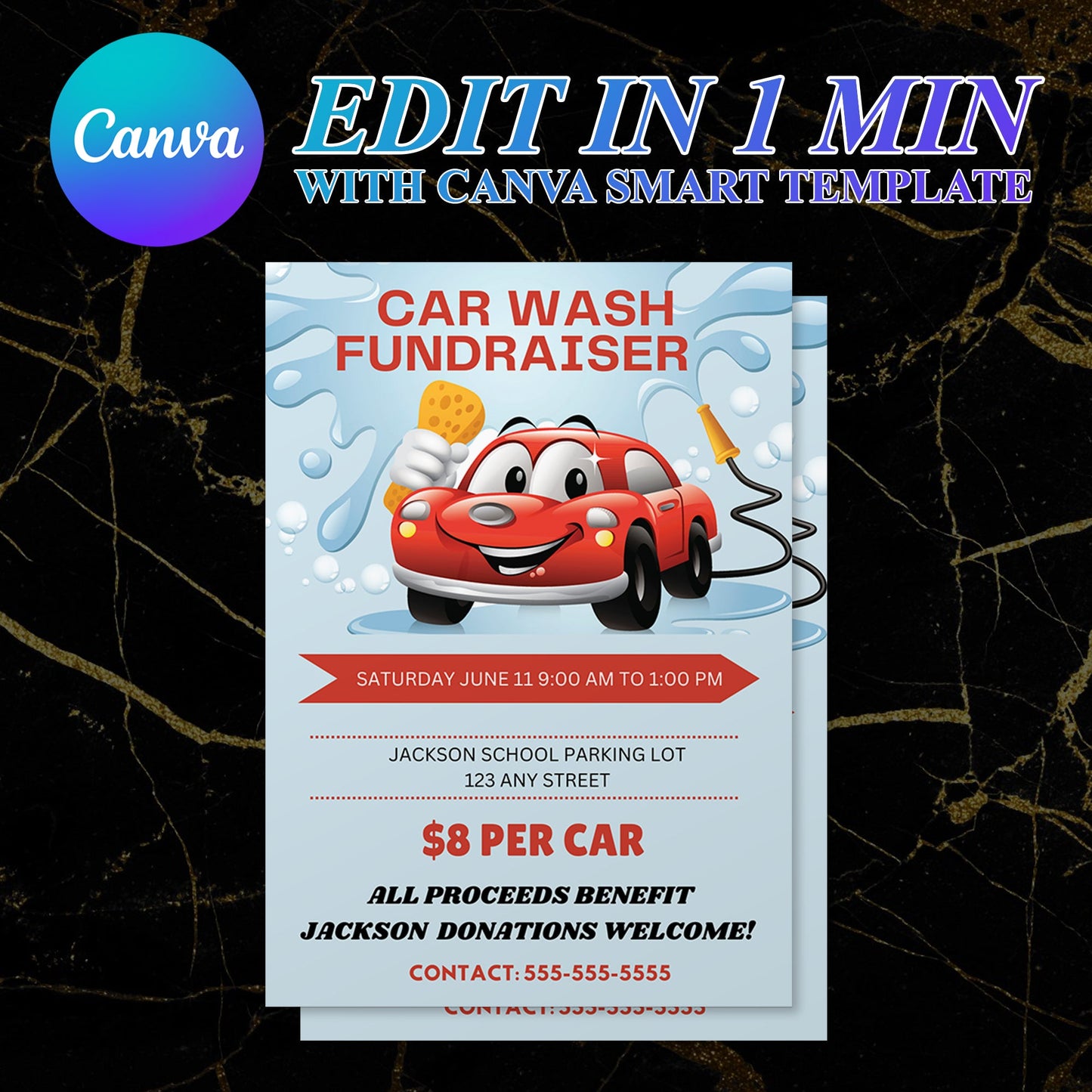 Car Wash Fundraiser Flyer Template CreativeRino