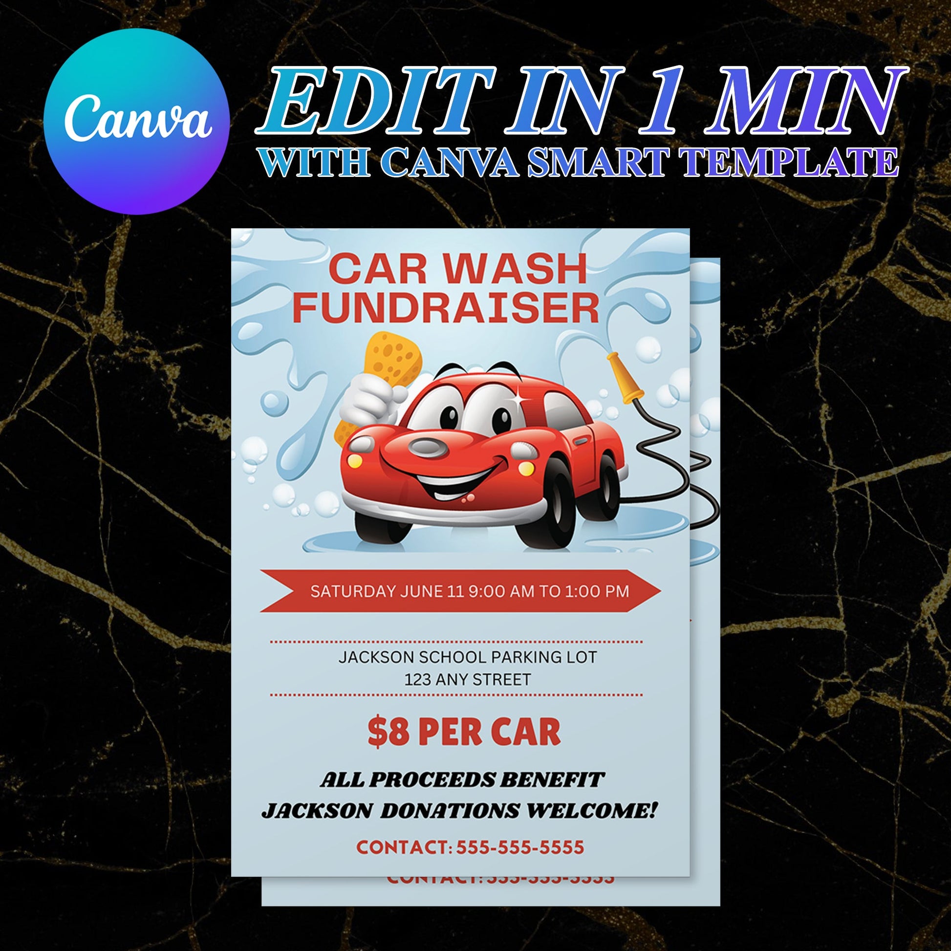 Car Wash Fundraiser Flyer Template CreativeRino