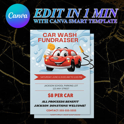 Car Wash Fundraiser Flyer Template CreativeRino