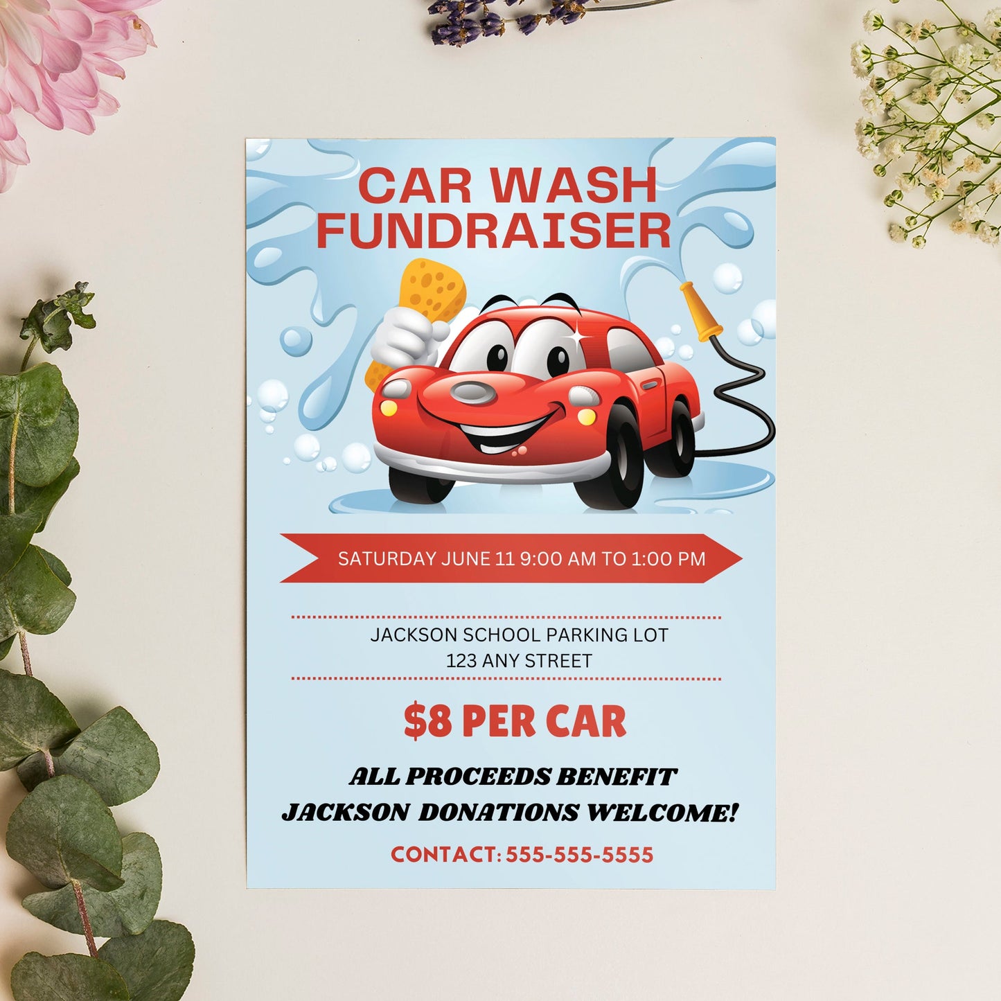 Car Wash Fundraiser Flyer Template CreativeRino