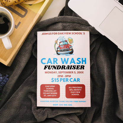 Car Wash Fundraiser Flyer Invite Template CreativeRino
