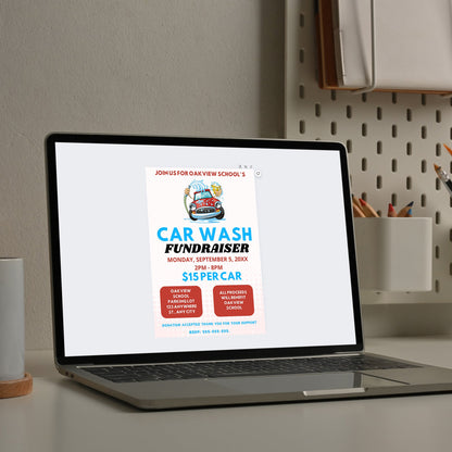 Car Wash Fundraiser Flyer Invite Template CreativeRino